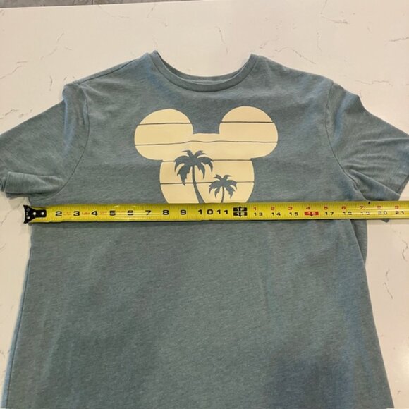 Disney Tropical Mickey Mouse Graphic T Shirt Blue Green Women’s Medium - Picture 5 of 6